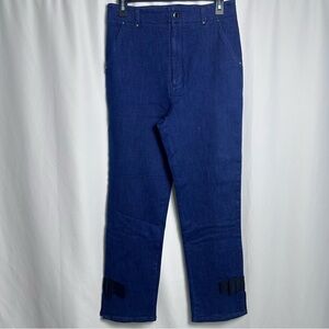 Anthropologie Maeve Cropped High Rise Bow Detailing Blue Jeans Preppy Retro sz30